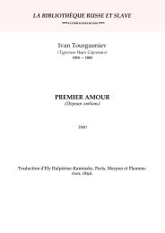 Ivan Tourgueniev PREMIER AMOUR - Littérature russe