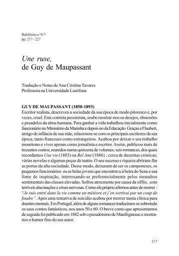 Une ruse, de Guy de Maupassant - ReCiL - Página Inicial