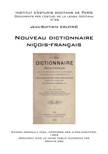 Nouveau dictionnaire niçois-français - IEO París - Free