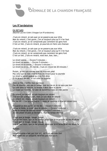 Textes des chansons - Biennale de la Chanson française