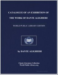 catalogue of an exhibition of the work of dante alighieri