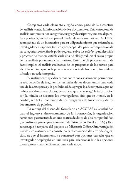 ¿Para qué se lee y se escribe en la universidad colombiana?