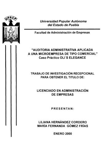 auditoria administrativa aplicada a una microempresa de tipo ...