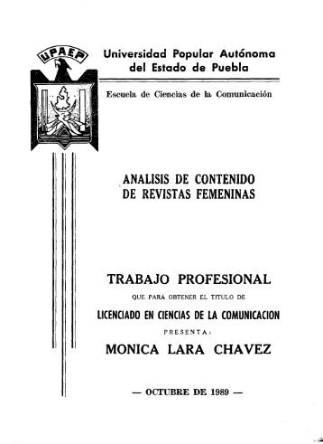 ANALISIS DE CONTENIDO DE REVISTAS FEMENINAS - Biblioteca ...