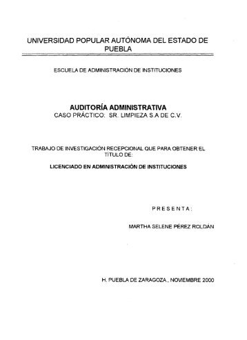 auditoria administrativa caso practico sr. limpieza sa de cv