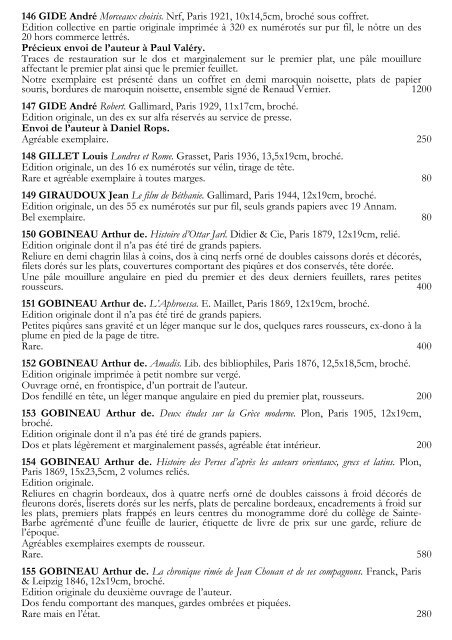 Catalogue Librairie Le Feu Follet - Livre Rare Book