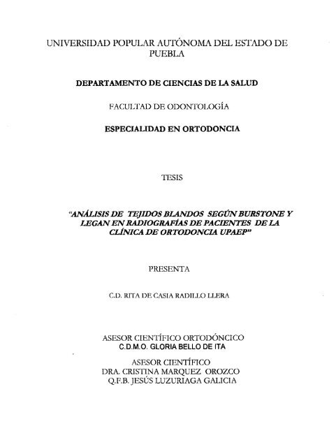 analisis de tejidos blandos según burstone y legan en radiografias ...