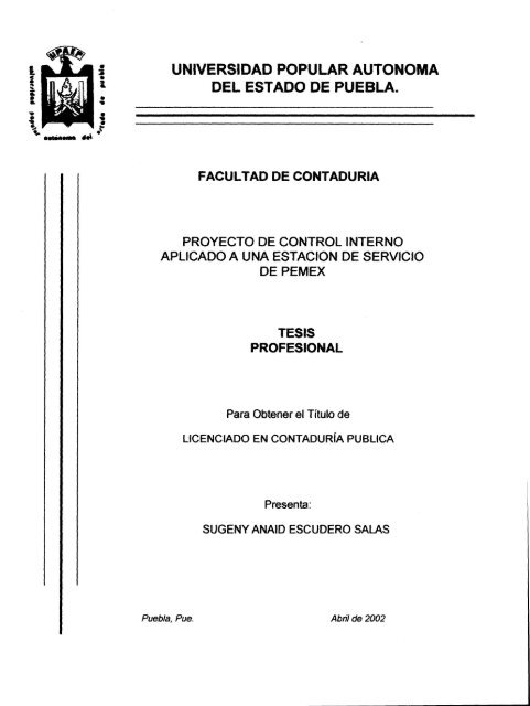 proyecto de control interno aplicado a una estación de servicio pemex