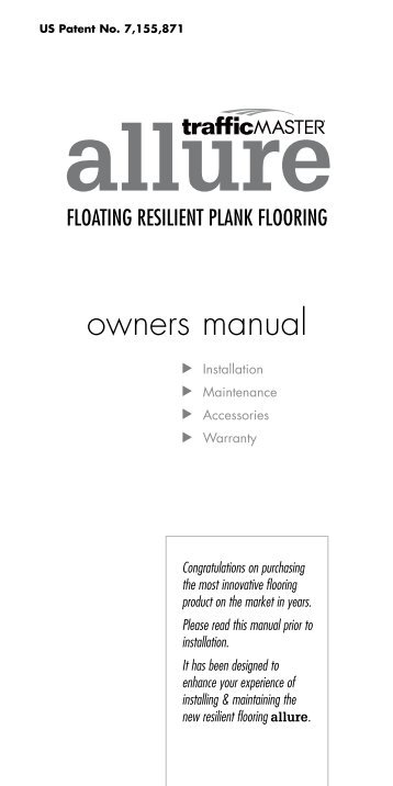 Allure Owner Manual PLANK.qxd:Layout 1 - Home Depot