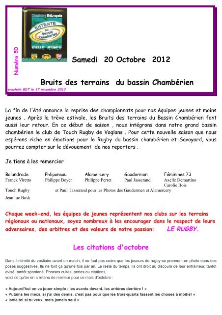 Samedi Octobre 12 Bruits Des Terrains Du Bassin Chamberien