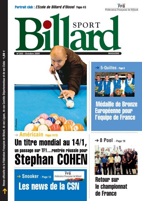 SBM 203 - Octobre 2009 - Fédération Française de Billard