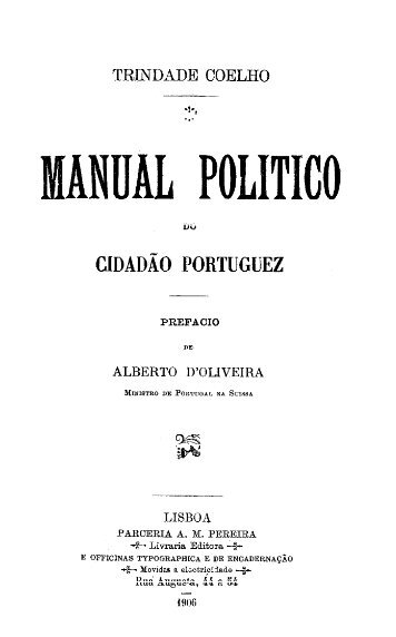 Manual Politico do Cidadão Portuguez - Faculdade de Direito da UNL