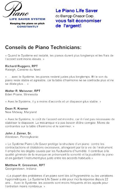 37 Techniciens expliquent comment - Piano Life Saver System