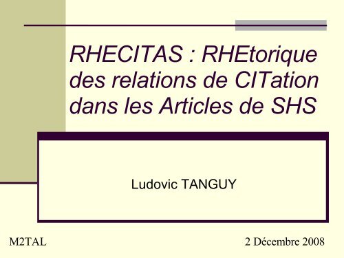 Rhecitas Rhetorique Des Relations De Citation Dans Les Erss Rhecitas Rhetorique Des Relations De Citation Dans Les Erss