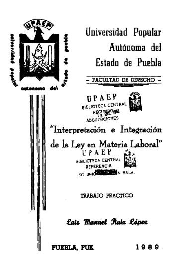 interpretacion e integracion de la ley en materia laboral - Biblioteca ...