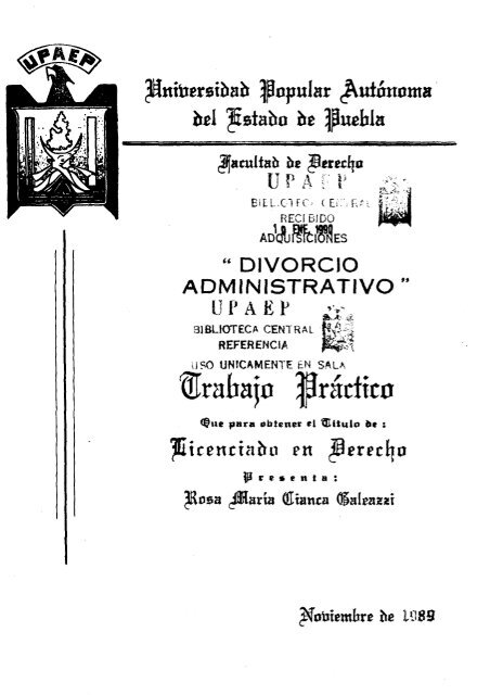 DIVORCIO ADMINISTRATIVO - Biblioteca