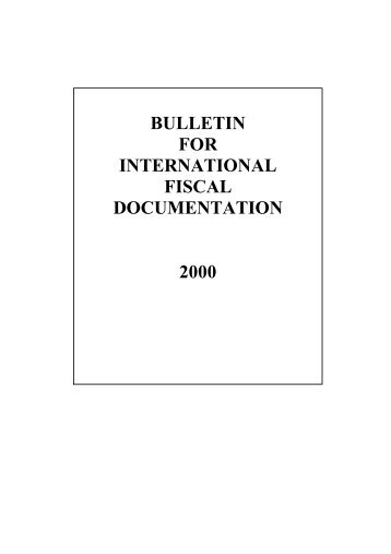 BULLETIN FOR INTERNATIONAL FISCAL DOCUMENTATION 2000