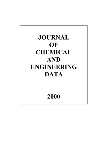 JOURNAL OF CHEMICAL AND ENGINEERING DATA 2000
