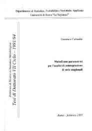 Metodi non parametrici per l'analisi di cointegrazione di ... - Sapienza