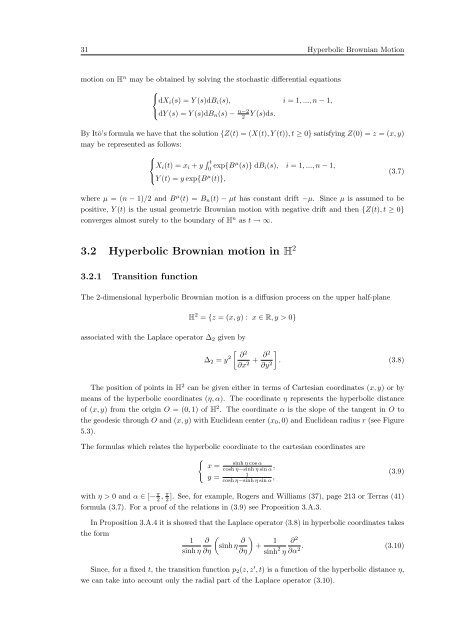 Random Processes in Hyperbolic Spaces Hyperbolic Brownian ...