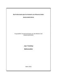 Jean Trembley Mathematiker - Akademiebibliothek - Berlin ...