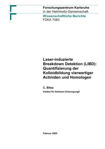 Laser-induzierte Breakdown Detektion (LIBD ... - Bibliothek