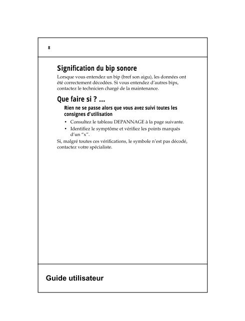 LL 425 Guide utilisateur - Symbol