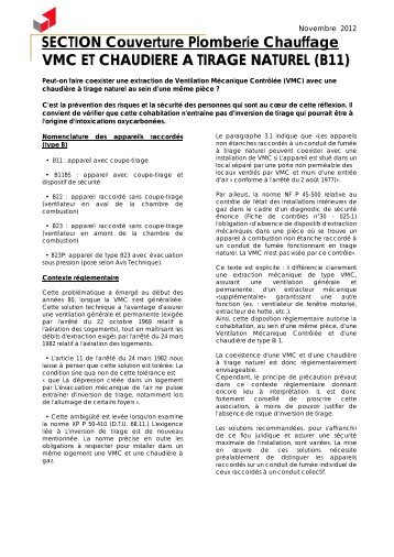 SECTION Couverture Plomberie Chauffage VMC ET ... - Capeb