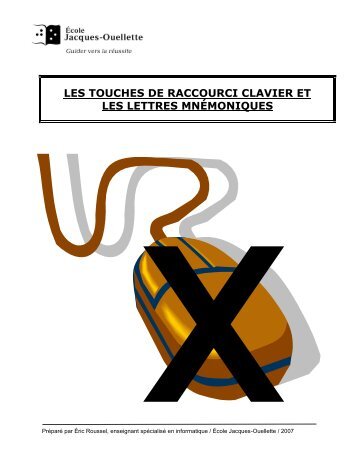 les touches de raccourci clavier et les lettres mnémoniques