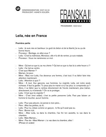 Leila, née en France - Ur