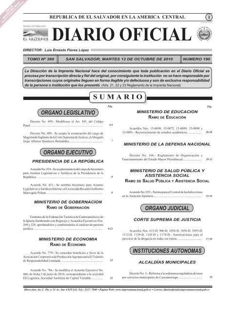 diario ofi cial sumario - Biblioteca UTEC