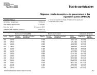 État de participation - Régime de retraite des employés du ... - FSSS