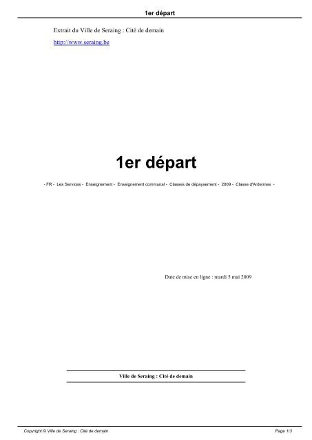 1er départ - Seraing
