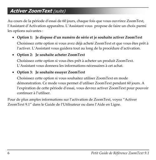 Activer ZoomText - Ai Squared