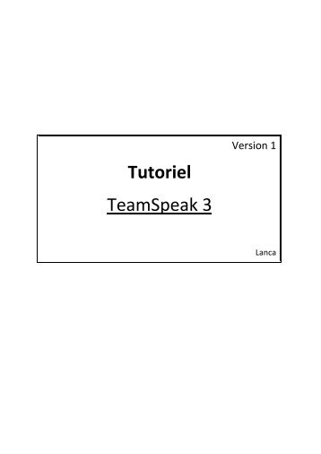 Tutoriel TeamSpeak 3 - Penn ar Bed Vol Libre