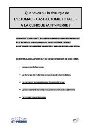 GASTRECTOMIE TOTALE - Clinique Saint Pierre