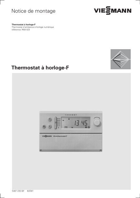 Notice de montage Thermostat à horloge F - Viessmann