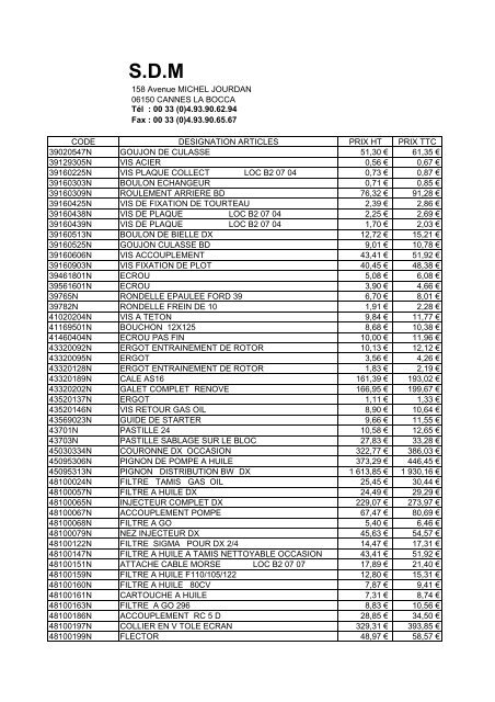 (0)4.93.90.62.94 Fax : 00 33 (0) - la salle des moteurs