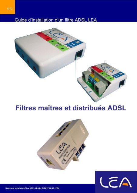 Filtres maîtres et distribués ADSL - Maisonic