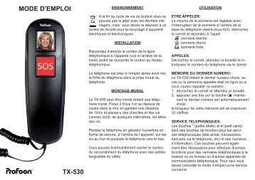 MODE D'EMPLOI TX-530 - Profoon