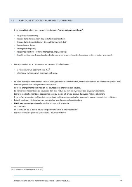 Règles Générales pour les Installations Gaz naturel - Vinçotte