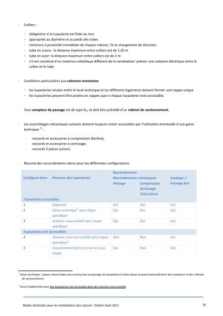 Règles Générales pour les Installations Gaz naturel - Vinçotte