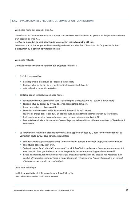 Règles Générales pour les Installations Gaz naturel - Vinçotte