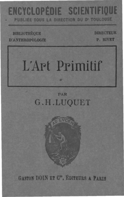 L'Artt Primitif - Georges-Henri LUQUET