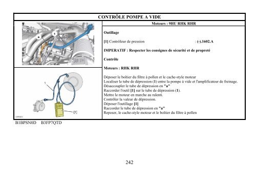 Contrôle pompe de vide