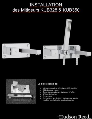 Guide d'installation KUB328 & KUB350 - Hudson Reed