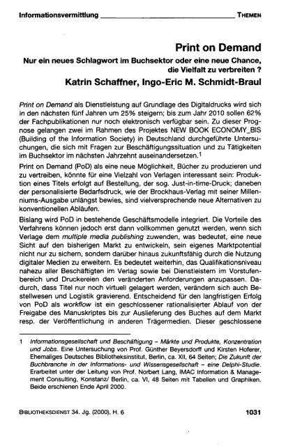 Schaffner, Katrin; Schmidt-Braul, Ingo-Eric M.