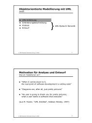 Objektorientierte Modellierung mit UML Motivation für Analyse und ...
