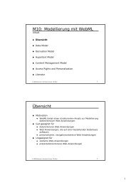 M10: Modellierung mit WebML Übersicht - Business Informatics Group
