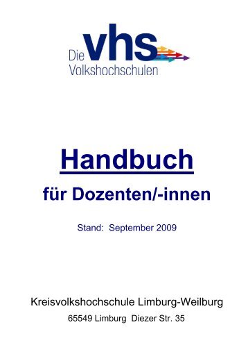 Kursleiterhandbuch - Kreisvolkshochschule Limburg-Weilburg